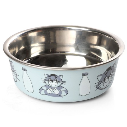 Triol СОЮЗМУЛЬТФИЛЬМ Миска для животных металлическая на резинке "Матроскин", 0.15л